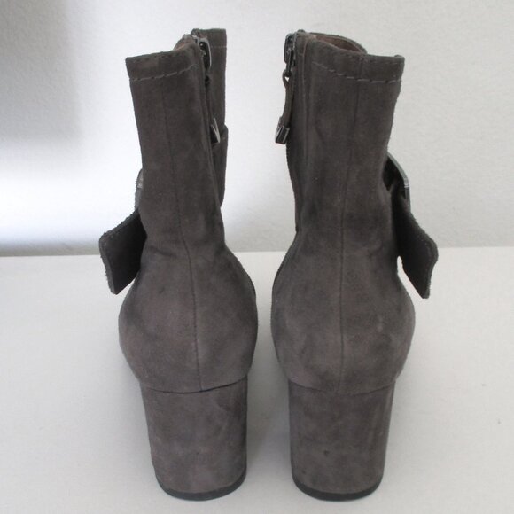 Earthies "Athena" Womens Slate Gray Suede Side Zip Ankle Boot - Size 6.5M - Picture 6 of 7